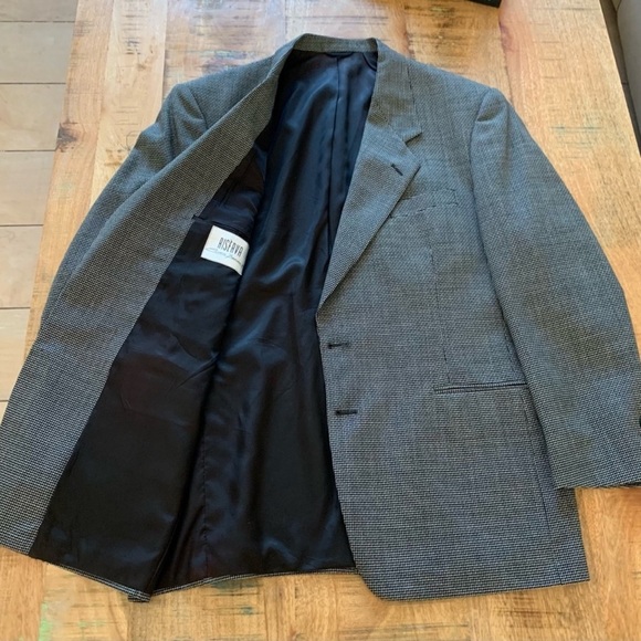 Riserva Luciano Franzoni Italy Wool Herringbone Notch Lapel Blazer Size 42R - Picture 13 of 16